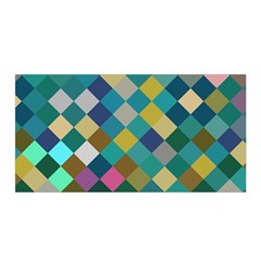 Rhombus Pattern In Retro Colors Satin Wrap