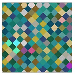 Rhombus Pattern In Retro Colors Satin Scarf