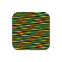 Diagonal Stripes Pattern Rubber Square Coaster (4 Pack)