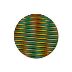 Diagonal Stripes Pattern Rubber Coaster (round)