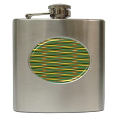 Diagonal Stripes Pattern Hip Flask (6 Oz) by LalyLauraFLM