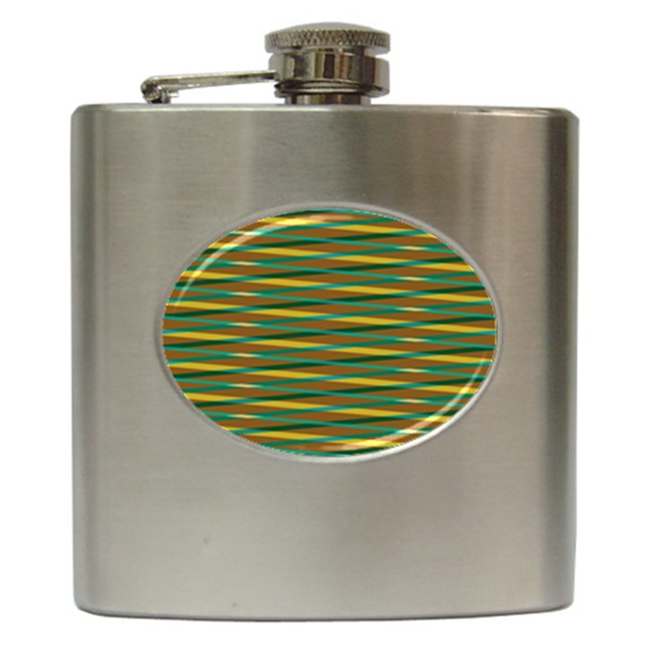 Diagonal stripes pattern Hip Flask (6 oz)