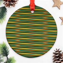 Diagonal Stripes Pattern Round Ornament (two Sides)