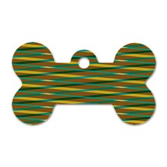 Diagonal Stripes Pattern Dog Tag Bone (one Side)