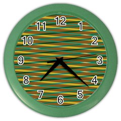 Diagonal Stripes Pattern Color Wall Clock