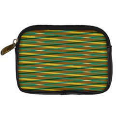 Diagonal Stripes Pattern Digital Camera Leather Case by LalyLauraFLM