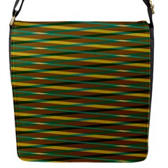 Diagonal Stripes Pattern Flap Closure Messenger Bag (s)