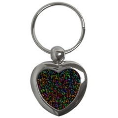 Colorful Transparent Shapes Key Chain (heart) by LalyLauraFLM