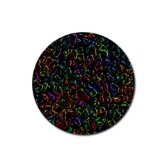 Colorful Transparent Shapes Rubber Coaster (round)