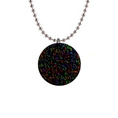 Colorful Transparent Shapes 1  Button Necklace by LalyLauraFLM