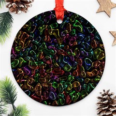 Colorful Transparent Shapes Round Ornament (two Sides)