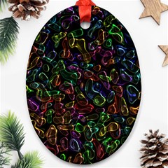 Colorful Transparent Shapes Oval Ornament (two Sides) by LalyLauraFLM