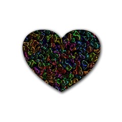 Colorful Transparent Shapes Rubber Coaster (heart)