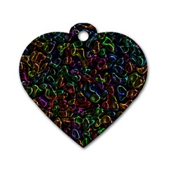 Colorful Transparent Shapes Dog Tag Heart (one Side)