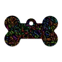 Colorful Transparent Shapes Dog Tag Bone (two Sides)