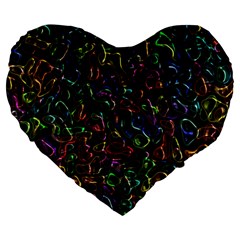 Colorful Transparent Shapes Large 19  Premium Heart Shape Cushion