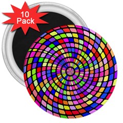 Colorful Whirlpool 3  Magnet (10 Pack)