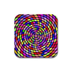 Colorful Whirlpool Rubber Square Coaster (4 Pack)