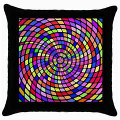 Colorful Whirlpool Throw Pillow Case (black)