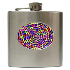 Colorful Whirlpool Hip Flask (6 Oz)