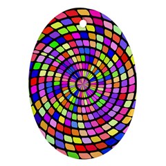 Colorful Whirlpool Oval Ornament (two Sides) by LalyLauraFLM