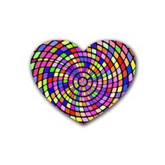 Colorful Whirlpool Rubber Coaster (heart) by LalyLauraFLM