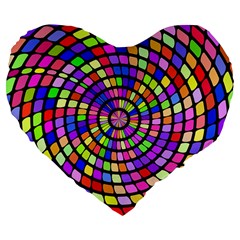 Colorful Whirlpool Large 19  Premium Heart Shape Cushion