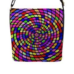 Colorful Whirlpool Flap Closure Messenger Bag (l)