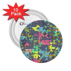 Pastel Scattered Pieces 2 25  Button (10 Pack)