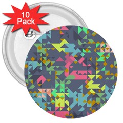 Pastel Scattered Pieces 3  Button (10 Pack)