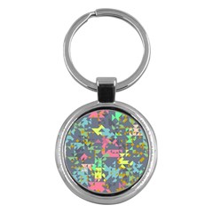 Pastel Scattered Pieces Key Chain (round)