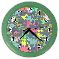 Pastel Scattered Pieces Color Wall Clock