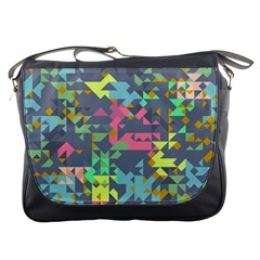 Pastel Scattered Pieces Messenger Bag by LalyLauraFLM