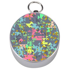 Pastel Scattered Pieces Silver Compass by LalyLauraFLM