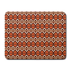 Brown Orange Rhombus Pattern Small Mousepad by LalyLauraFLM