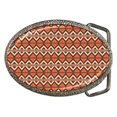 Brown Orange Rhombus Pattern Belt Buckle