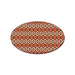 Brown Orange Rhombus Pattern Sticker (oval) by LalyLauraFLM