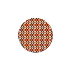 Brown Orange Rhombus Pattern Golf Ball Marker by LalyLauraFLM