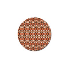 Brown Orange Rhombus Pattern Golf Ball Marker (10 Pack) by LalyLauraFLM