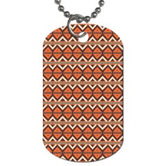 Brown Orange Rhombus Pattern Dog Tag (two Sides)