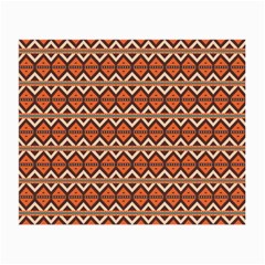 Brown Orange Rhombus Pattern Small Glasses Cloth by LalyLauraFLM