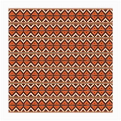 Brown Orange Rhombus Pattern Medium Glasses Cloth (2 Sides) by LalyLauraFLM