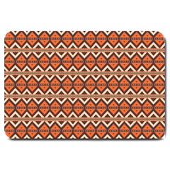 Brown Orange Rhombus Pattern Large Doormat by LalyLauraFLM