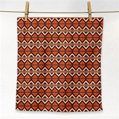 Brown Orange Rhombus Pattern Face Towel by LalyLauraFLM