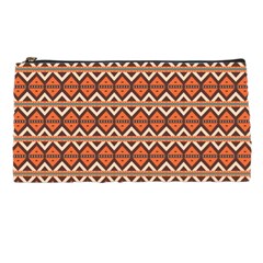 Brown Orange Rhombus Pattern Pencil Case