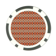 Brown Orange Rhombus Pattern Poker Chip Card Guard (10 Pack)