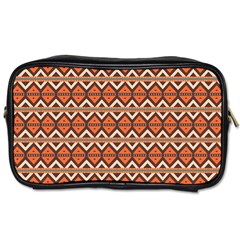 Brown Orange Rhombus Pattern Toiletries Bag (one Side)