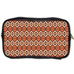 Brown orange rhombus pattern Toiletries Bag (One Side) Front