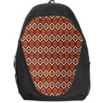 Brown orange rhombus pattern Backpack Bag Front