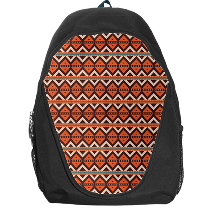 Brown orange rhombus pattern Backpack Bag